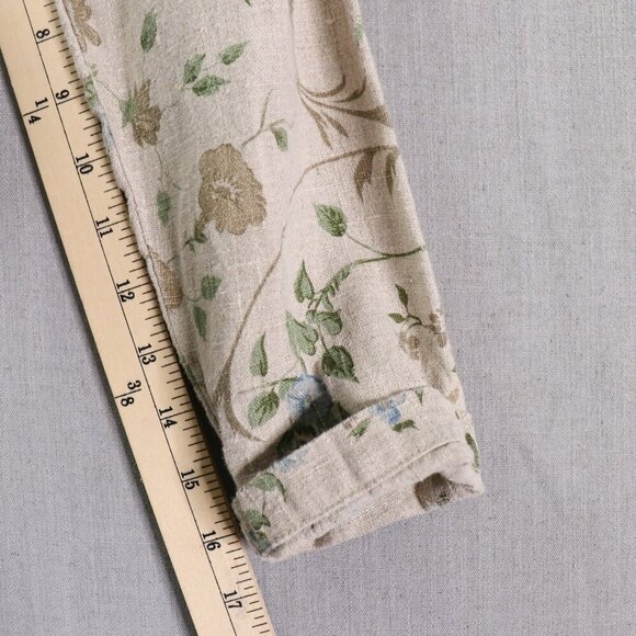 VTG Mishi Linen Tunic Top Women’s *L Floral V-Neck Boho Cottagecore Lagonlook - Picture 12 of 16